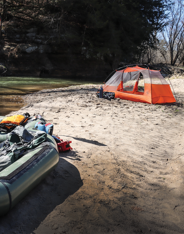 camping on the Kickapoo River