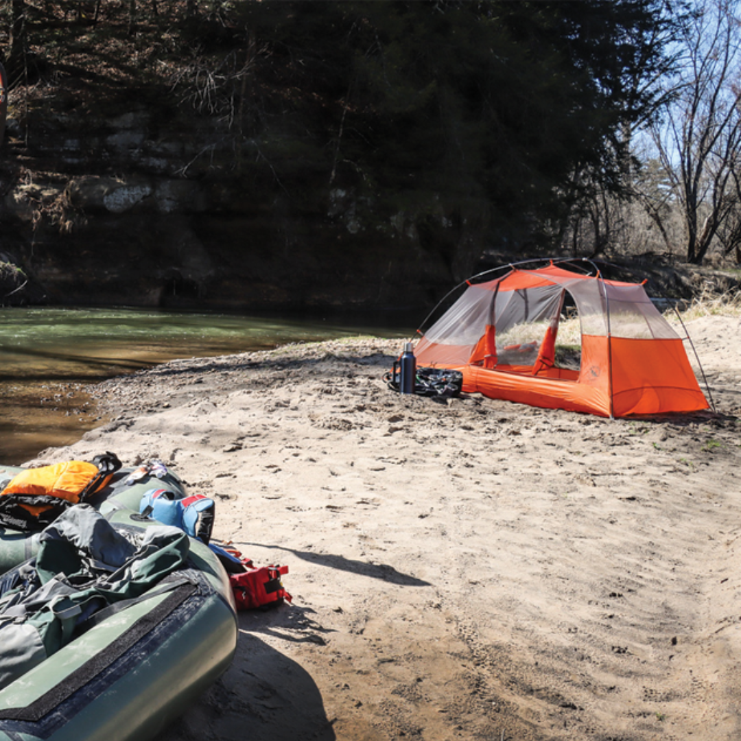 Camping along the river in Viroqua